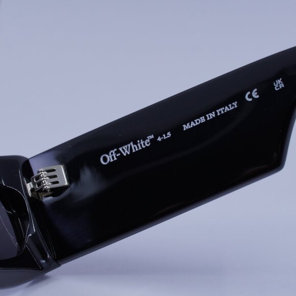 Off-White OERI141 CARY 1007 Sunglasses Black Rectangle Frame, Grey Lenses - Picture 7 of 9